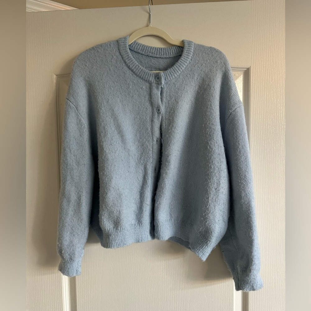 Daily Drills Blue Button Sweater